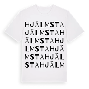 Hjälmsta ordlek t-shirt – ekologisk bomull t-shirt från Pinshirt