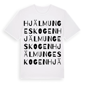 Hjälmungeskogen ordlek t-shirt – ekologisk bomull t-shirt från Pinshirt