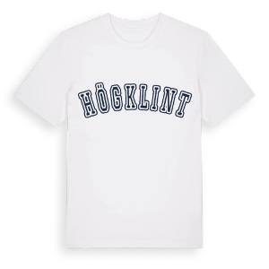 Högklint college t-shirt – ekologisk bomull t-shirt från Pinshirt