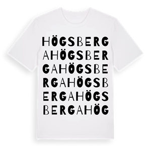 Högsberga ordlek t-shirt – ekologisk bomull t-shirt från Pinshirt