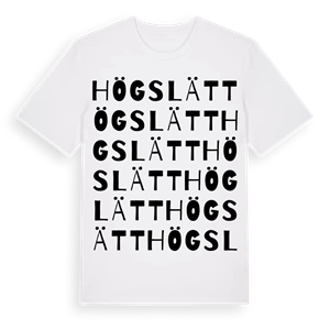 Högslätt ordlek t-shirt – ekologisk bomull t-shirt från Pinshirt