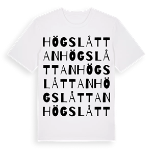 Högslåttan ordlek t-shirt – ekologisk bomull t-shirt från Pinshirt