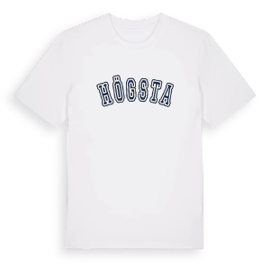 Högsta college t-shirt – ekologisk bomull t-shirt från Pinshirt