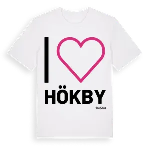 Jag älskar Hökby t-shirt stort tryck – ekologisk bomull t-shirt från Pinshirt