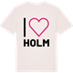 Vintage White t-shirt med Jag älskar Holm t-shirt stort tryck