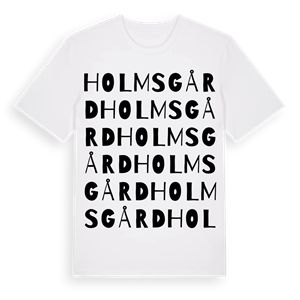 Holms gård ordlek t-shirt – ekologisk bomull t-shirt från Pinshirt