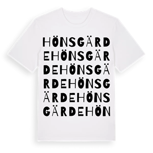 Hönsgärde ordlek t-shirt – ekologisk bomull t-shirt från Pinshirt