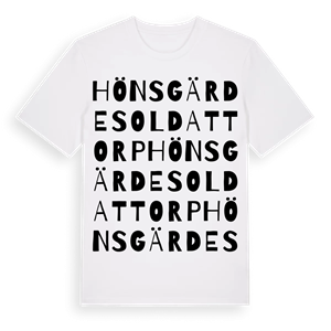 Hönsgärde soldattorp ordlek t-shirt – ekologisk bomull t-shirt från Pinshirt