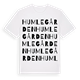 White t-shirt med Humlegården ordlek t-shirt
