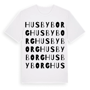 Husbyborg ordlek t-shirt – ekologisk bomull t-shirt från Pinshirt