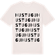 Vintage White t-shirt med Hustugu ordlek t-shirt
