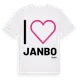 White t-shirt med Jag älskar Janbo t-shirt stort tryck