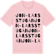 Pink Cotton t-shirt med Jon-Larsstugan ordlek t-shirt
