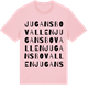 Pink Cotton t-shirt med Jugansbovallen ordlek t-shirt