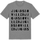 Mid Heather Gray t-shirt med Jugansbovallen ordlek t-shirt