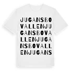 Jugansbovallen ordlek t-shirt – ekologisk bomull t-shirt från Pinshirt