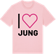 Pink Cotton t-shirt med Jag älskar Jung t-shirt stort tryck