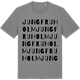 Mid Heather Gray t-shirt med Jungfruholm ordlek t-shirt