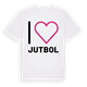 White t-shirt med Jag älskar Jutbol t-shirt stort tryck