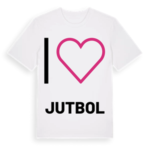 Jag älskar Jutbol t-shirt stort tryck – ekologisk bomull t-shirt från Pinshirt