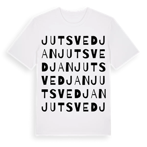 Jutsvedjan ordlek t-shirt – ekologisk bomull t-shirt från Pinshirt