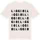 Vintage White t-shirt med Kaggbol ordlek t-shirt