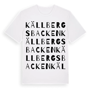 Källbergsbacken ordlek t-shirt – ekologisk bomull t-shirt från Pinshirt