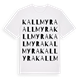 White t-shirt med Kallmyra ordlek t-shirt
