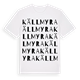 White t-shirt med Källmyra ordlek t-shirt