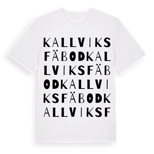 Kallviks fäbod ordlek t-shirt – ekologisk bomull t-shirt från Pinshirt