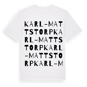 Karl-Mattstorp ordlek t-shirt – ekologisk bomull t-shirt från Pinshirt