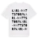 White t-shirt med Karl-Mattstorp ordlek t-shirt