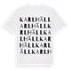 White t-shirt med Karlhäll ordlek t-shirt