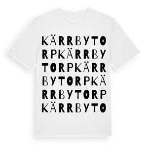 Kärrbytorp ordlek t-shirt – ekologisk bomull t-shirt från Pinshirt