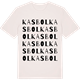 Vintage White t-shirt med Kasbol ordlek t-shirt