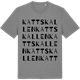 Mid Heather Gray t-shirt med Kattskallen ordlek t-shirt
