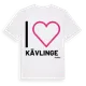 White t-shirt med Jag älskar Kävlinge t-shirt stort tryck
