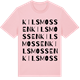 Pink Cotton t-shirt med Kilsmossen ordlek t-shirt