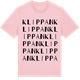 Pink Cotton t-shirt med Klippan ordlek t-shirt