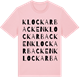 Pink Cotton t-shirt med Klockarbacken ordlek t-shirt
