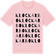 Pink Cotton t-shirt med Klockarbo ordlek t-shirt