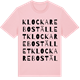 Pink Cotton t-shirt med Klockarebostället ordlek t-shirt