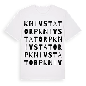 Knivstatorp ordlek t-shirt – ekologisk bomull t-shirt från Pinshirt