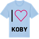 Blue Soul t-shirt med Jag älskar Koby t-shirt stort tryck