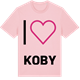 Pink Cotton t-shirt med Jag älskar Koby t-shirt stort tryck