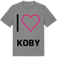 Mid Heather Gray t-shirt med Jag älskar Koby t-shirt stort tryck