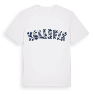 Kolarvik college t-shirt – ekologisk bomull t-shirt från Pinshirt