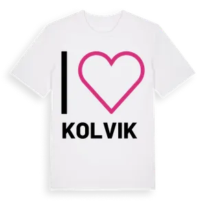 Jag älskar Kolvik t-shirt stort tryck – ekologisk bomull t-shirt från Pinshirt
