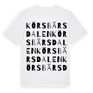 Körsbärsdalen ordlek t-shirt – ekologisk bomull t-shirt från Pinshirt
