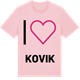 Pink Cotton t-shirt med Jag älskar Kovik t-shirt stort tryck